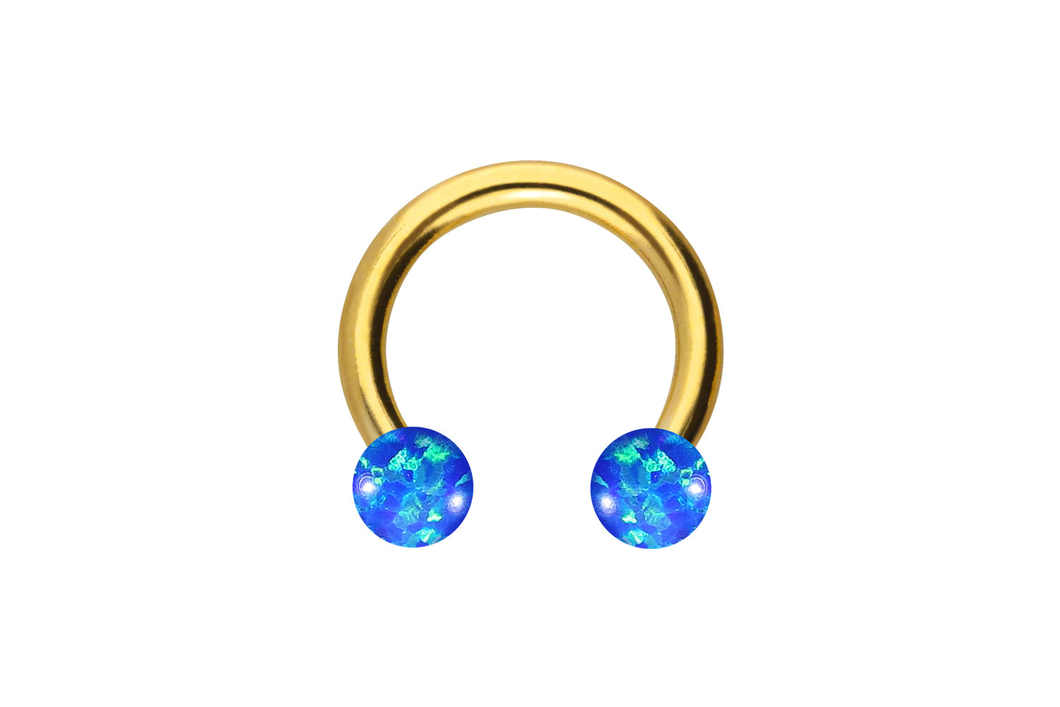 Titan Hufeisenring Piercing SYNTHETISCHE OPALE